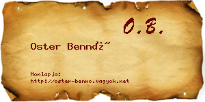 Oster Bennó névjegykártya
